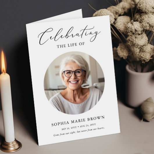 Viering van Life Foto Begrafenisprogramma Kaart