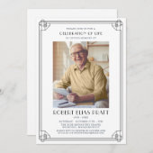 Viering van Life Funeral Black White Photo Kaart (Voorkant / Achterkant)