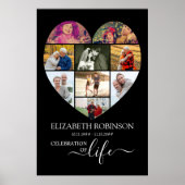 Viering van Life Heart Shaped 9 Foto Collage Poster (Voorkant)
