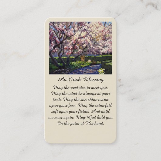 Viering van Life Irish Blessing Prayer Kaart Visitekaartje (Voorkant)