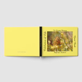 Viering van Life Memory Book, Yellow Butterfly Gastenboek