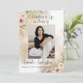 Viering van Life Peach & Gold Order of Service Programma (Staand voorkant)