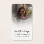 Viering van Life Photo Funeral Prayer Card Visitekaartje (Voorkant)