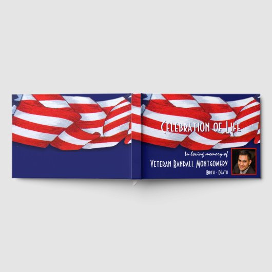 Viering van Life Red White Blue Custom Photo Gastenboek (Volledig)