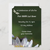 Viering van Life Service Dragonfly Lotus Flower Kaart (Achterkant)