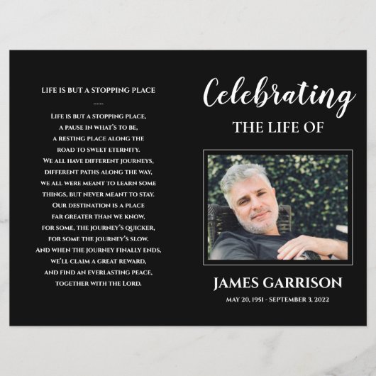 Viering van Life White over het zwarte begrafenisp (Voorkant)