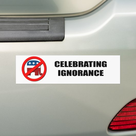 Viering van onnorance bumpersticker (Op auto)