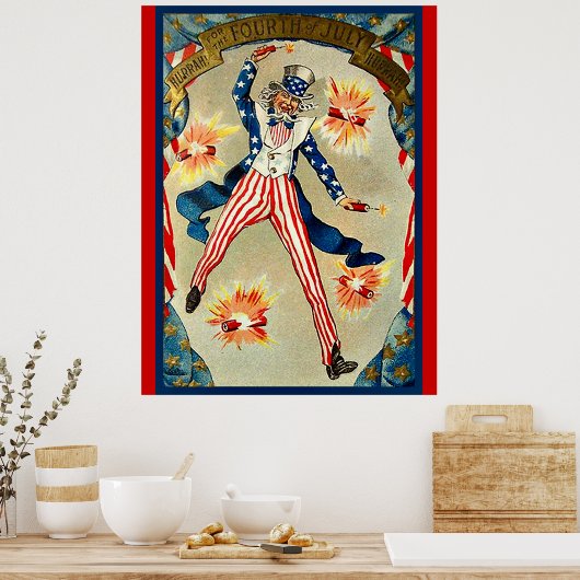 Viering van Vier Juli - Oom Sam, Poster (Keuken)