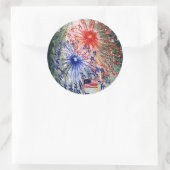 Viering van Vier Juli Ronde Sticker (Tas)