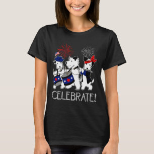 Viering van Vier Juli Terrierhonden Marcheren T-shirt