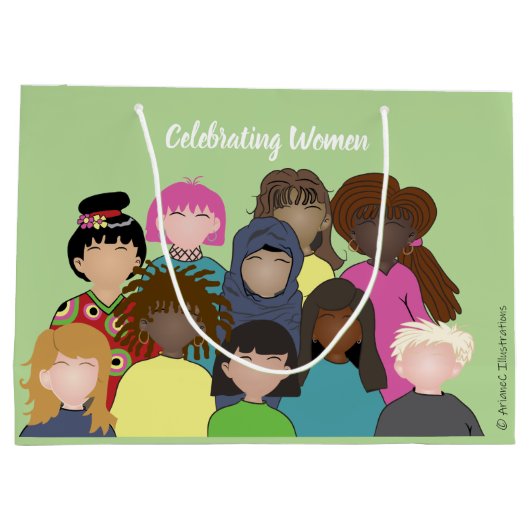 Viering van vrouwen , gelijkheid , diversiteit Gif Groot Cadeauzakje (Achterkant)