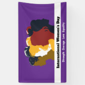 Viering van Vrouwendag 8 maart 2025 gezichten Spandoek (Verticaal)