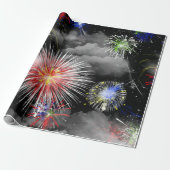 viering van vuurwerk en wolken cadeaupapier (Uitgerold)