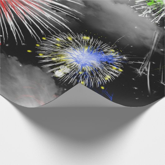 viering van vuurwerk en wolken cadeaupapier (Hoek)