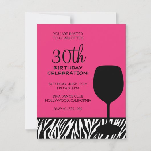 viering van zebra print kaart (Voorkant)