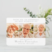 Viering van zijn moderne, eenvoudige drie foto's bedankkaart (Staand voorkant)