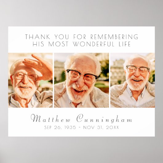 Viering van zijn moderne, eenvoudige drie foto's poster (Voorkant)