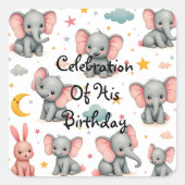 viering vierkante sticker (Voorkant)