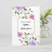 Viering vrijgezellenfeest waterverf zomerbloem kaart (Staand voorkant)