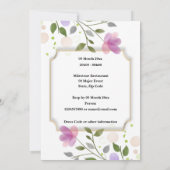 Viering vrijgezellenfeest waterverf zomerbloem kaart (Achterkant)