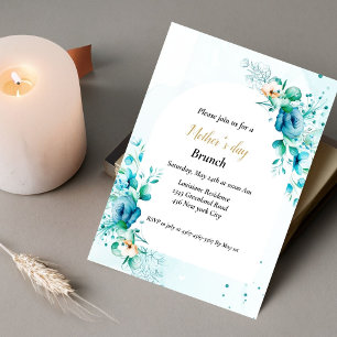 viering waterverf florale Moederdag Invita Kaart