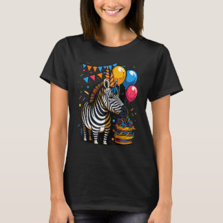 Viering Zebra Evenement Verjaardagsfeest Zebra T-shirt