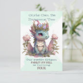 Vierjarig meisje draak kaart (Staand voorkant)