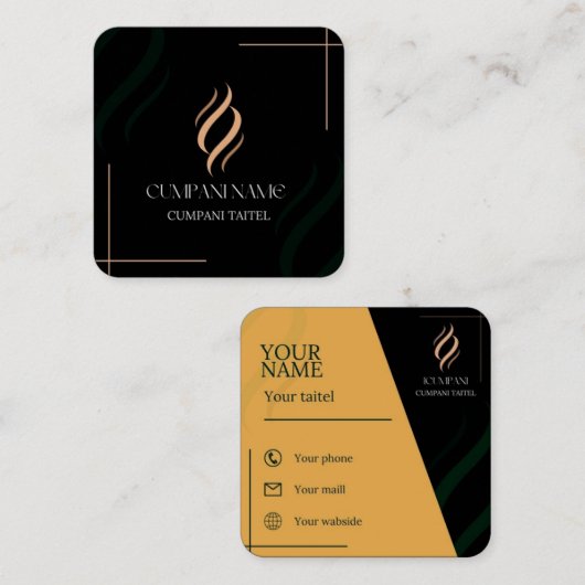 Vierkant, 2,5 x 2,5-inch Visitekaartje (Voorkant / Achterkant)