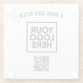 Vierkant aangepaste QR-code voor aangepaste Logo Glazen Onderzetter (Achterkant)