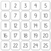  Vierkant Aantal Stickers Zwart op Wit (Voorkant)