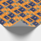 Vierkant Afstuderen jaar Oranje Cadeaupapier (Hoek)