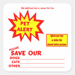 vierkant alarmmelding voor waarschuwingspersoneel vierkante sticker