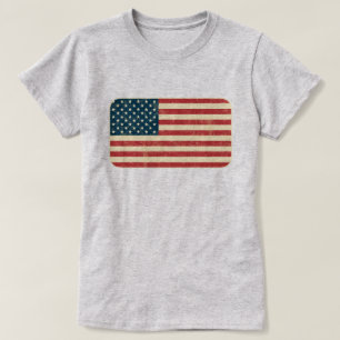 Vierkant-Amerikaanse vlag T-shirt
