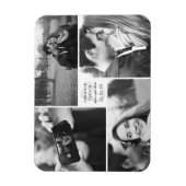 Vierkant Blok 4 Fotocollage Modern Save the Date Magneet (Verticaal)