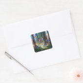 Vierkant boorgruis Glas in lood Vierkante Sticker (Envelop)