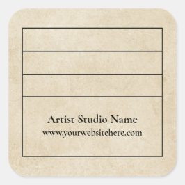 Vierkant bovendeel achterkant tekenlabel ticker vierkante sticker