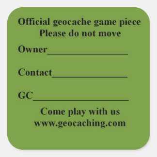 Vierkant cachelabel vierkante sticker