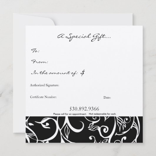 vierkant cadeaucertificaat (Achterkant)