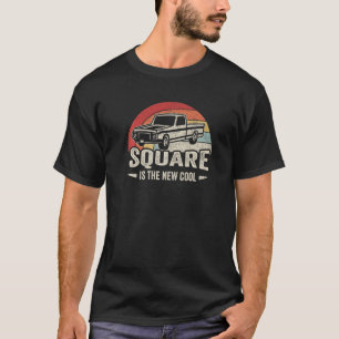 Vierkant carrosseriewagen Retro Square is de nieu T-shirt