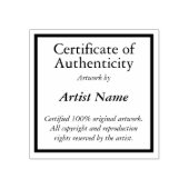  vierkant certificaat van echtheid 	rubberstempel (Afrduk)