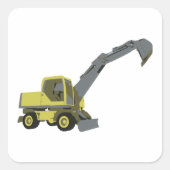 Vierkant constructievoertuig vierkante sticker (Voorkant)