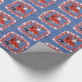 Vierkant dansen paar op faux denim achtergrond cadeaupapier (Hoek)