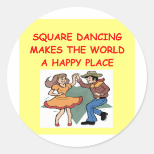vierkant dansen ronde sticker