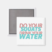 Vierkant Drink water Magneet (Voorkant / Achterkant)