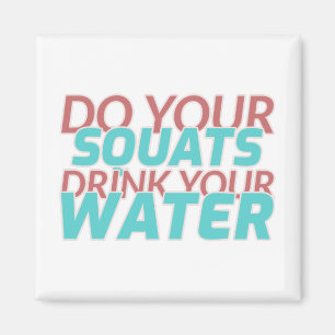 Vierkant Drink water Magneet