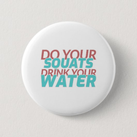 Vierkant Drink water Ronde Button 5,7 Cm (Voorkant)