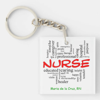 Vierkant (dubbelzijdig) Sleutelhanger