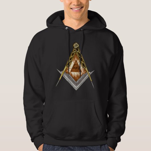 Vierkant en compass All Seing Eye Hoodie (Voorkant)