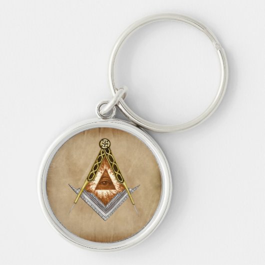 Vierkant en compass All Seing Eye Sleutelhanger (Voorkant)