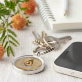 Vierkant en compass All Seing Eye Sleutelhanger (Zijkant)